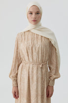 Nevgül Kenar Detaylı Naturel Şal - Ekru TUGBA