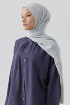 Nevgül Kenar Detaylı Naturel Şal - Gümüş TUGBA