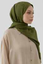 Nevgül Kenar Detaylı Naturel Şal - Haki TUGBA
