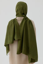 Nevgül Kenar Detaylı Naturel Şal - Haki TUGBA