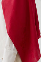 Nevgül Kenar Detaylı Naturel Şal - Kırmızı TUGBA