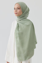 Nevgül Kenar Detaylı Naturel Şal - Mint TUGBA