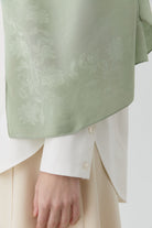 Nevgül Kenar Detaylı Naturel Şal - Mint TUGBA