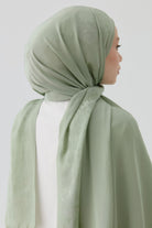 Nevgül Kenar Detaylı Naturel Şal - Mint TUGBA