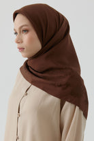 Nevgül Kenar Detaylı Naturel Eşarp - Acı Kahve TUGBA