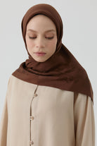 Nevgül Kenar Detaylı Naturel Eşarp - Acı Kahve TUGBA