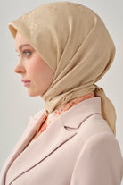 Floral Jakar Nida Naturel Eşarp - Bej TUGBA