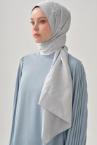 Dalgalı Nida Naturel Şal - Gümüş TUGBA