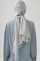 Dalgalı Nida Naturel Şal - Gümüş TUGBA