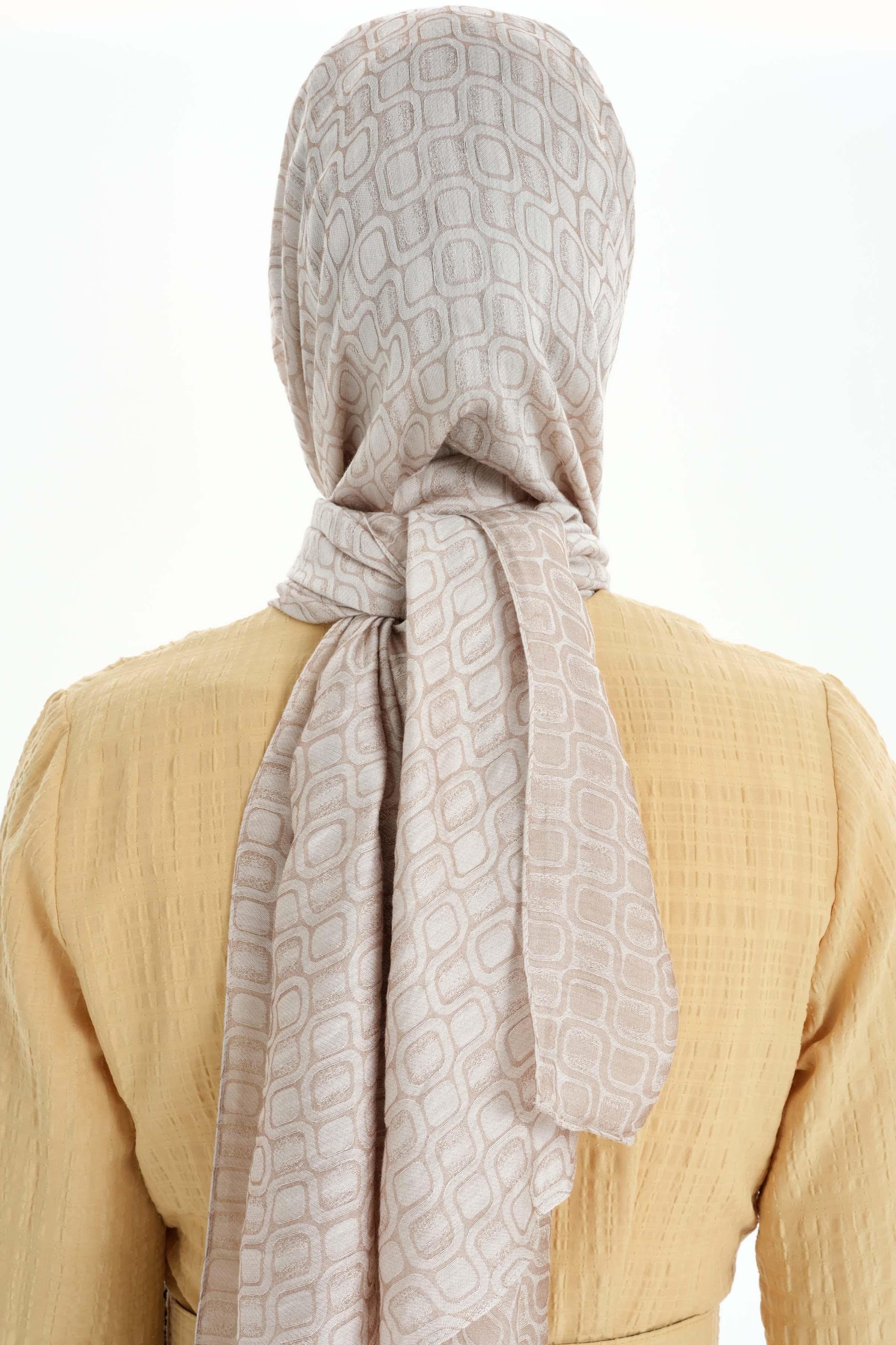 Geometrik Desen Viskon Şal - Taş TUGBA