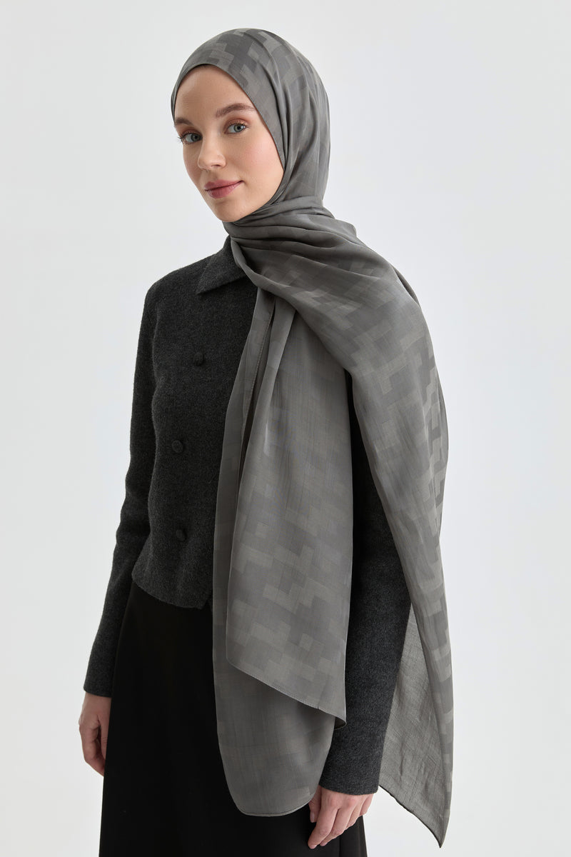 Serra Jakar Natural Şal - Füme TUGBA