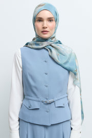 Rüya Lyocell Karışım Natural Şal - Açık Mavi TUĞBA