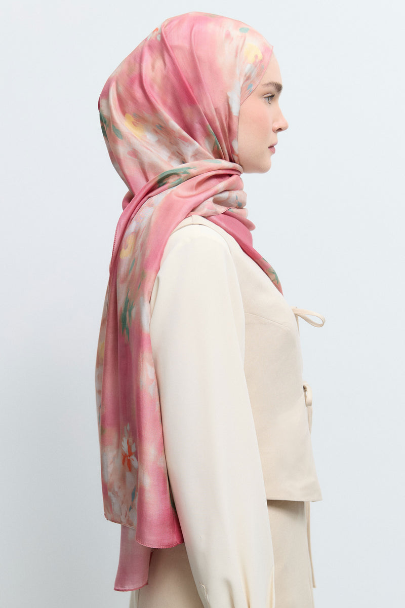 Rüya Lyocell Karışım Natural Şal - Pembe TUĞBA