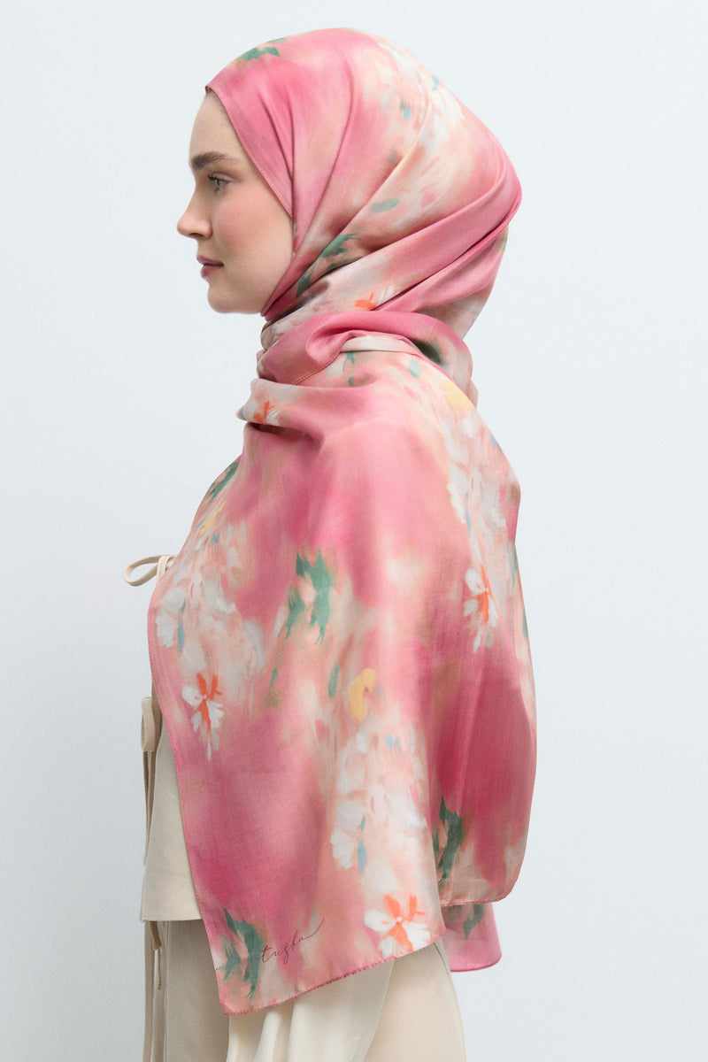 Rüya Lyocell Karışım Natural Şal - Pembe TUĞBA