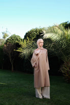 Omuz Nakış Detaylı Uzun Tunik - Vizon TUGBA