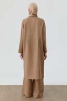 Omuz Nakış Detaylı Uzun Tunik - Vizon TUGBA