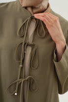 Önden Biye Bağlamalı Kimono - Haki TUGBA