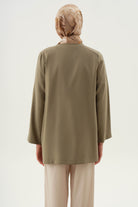 Önden Biye Bağlamalı Kimono - Haki TUGBA