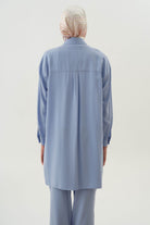 Örme Bluzlu Uzun Tunik Takım - Açık Mavi TUGBA