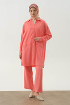 Örme Bluzlu Uzun Tunik Takım - Mercan TUGBA