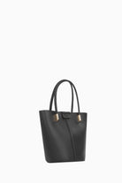 Ortası Dikiş Detaylı Kova Çanta - Siyah TUGBA