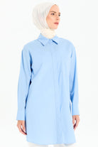 Oversize Cepli Tunik - Açık Mavi TUGBA