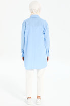 Oversize Cepli Tunik - Açık Mavi TUGBA