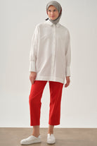 Paçası Pensli Pantolon - Mercan TUGBA