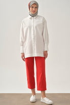 Paçası Pensli Pantolon - Mercan TUGBA