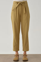 Paçası Pensli Pantolon - Olive TUGBA