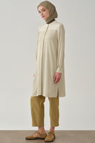 Paçası Pensli Pantolon - Olive TUGBA