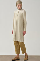 Paçası Pensli Pantolon - Olive TUGBA