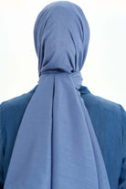 Kenar Şeritli Jakar Şal - İndigo TUGBA