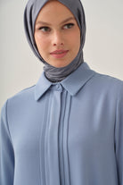 Patı Pile Detaylı Tunik - Açık Mavi TUGBA