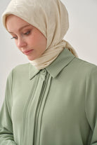 Patı Pile Detaylı Tunik - Su Yeşili TUGBA