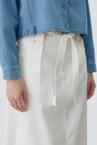 Pile Detaylı Cepli Etek - Ekru TUGBA