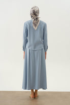 Pile Detaylı Gömlek Etek Takım - Aqua TUGBA