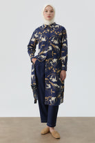 Pile Detaylı Havuç Pantolon - Lacivert TUGBA