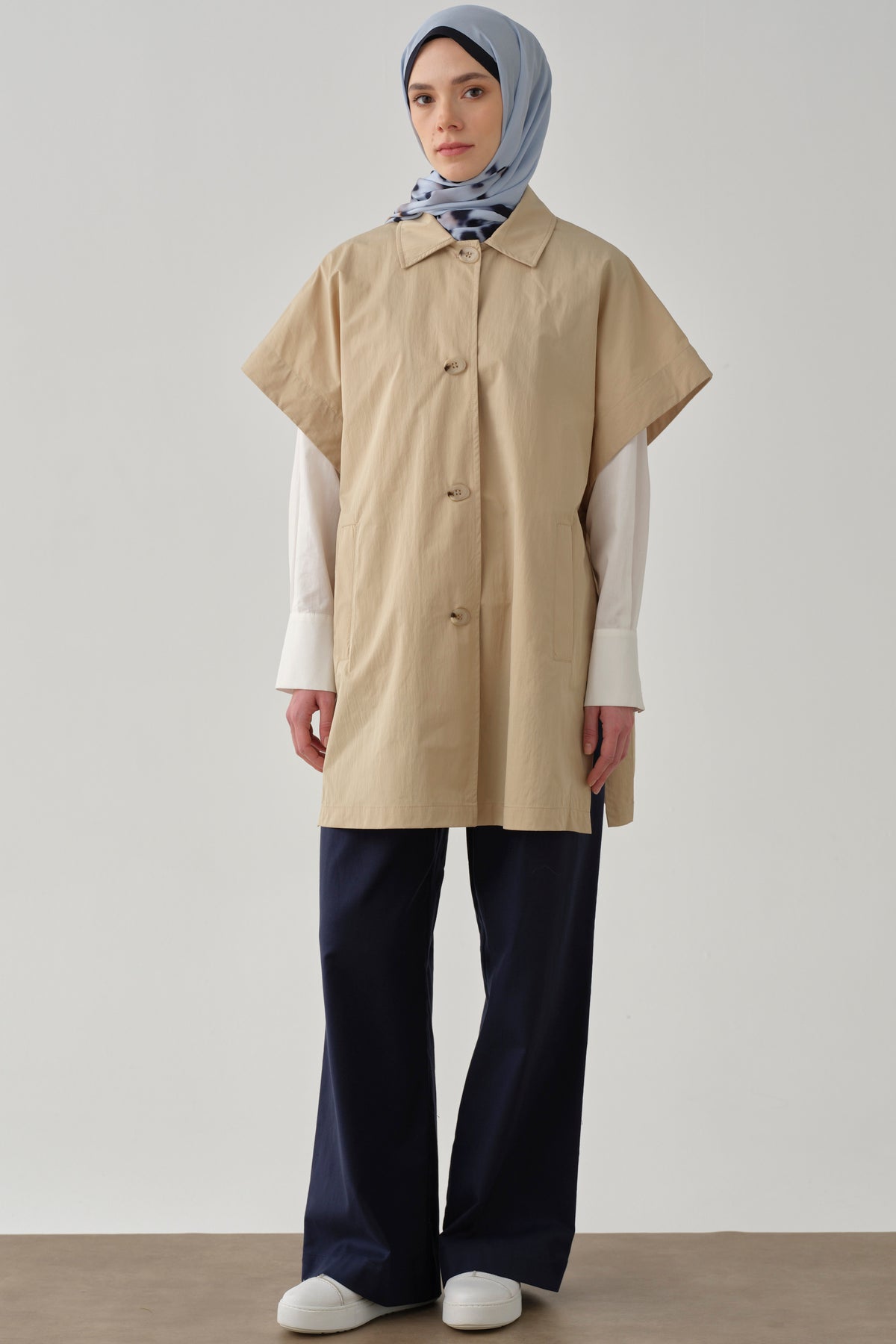Pile Detaylı Pantolon - Lacivert TUGBA