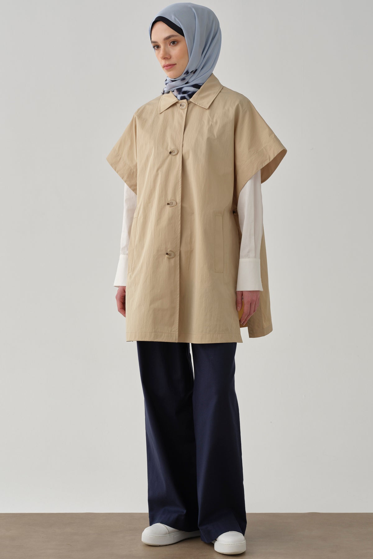 Pile Detaylı Pantolon - Lacivert TUGBA