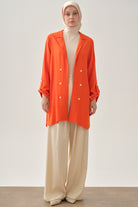 Pileli Bol Paça Pantolon - Ekru TUGBA