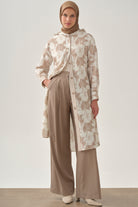 Pileli Bol Paça Pantolon - Vizon TUGBA