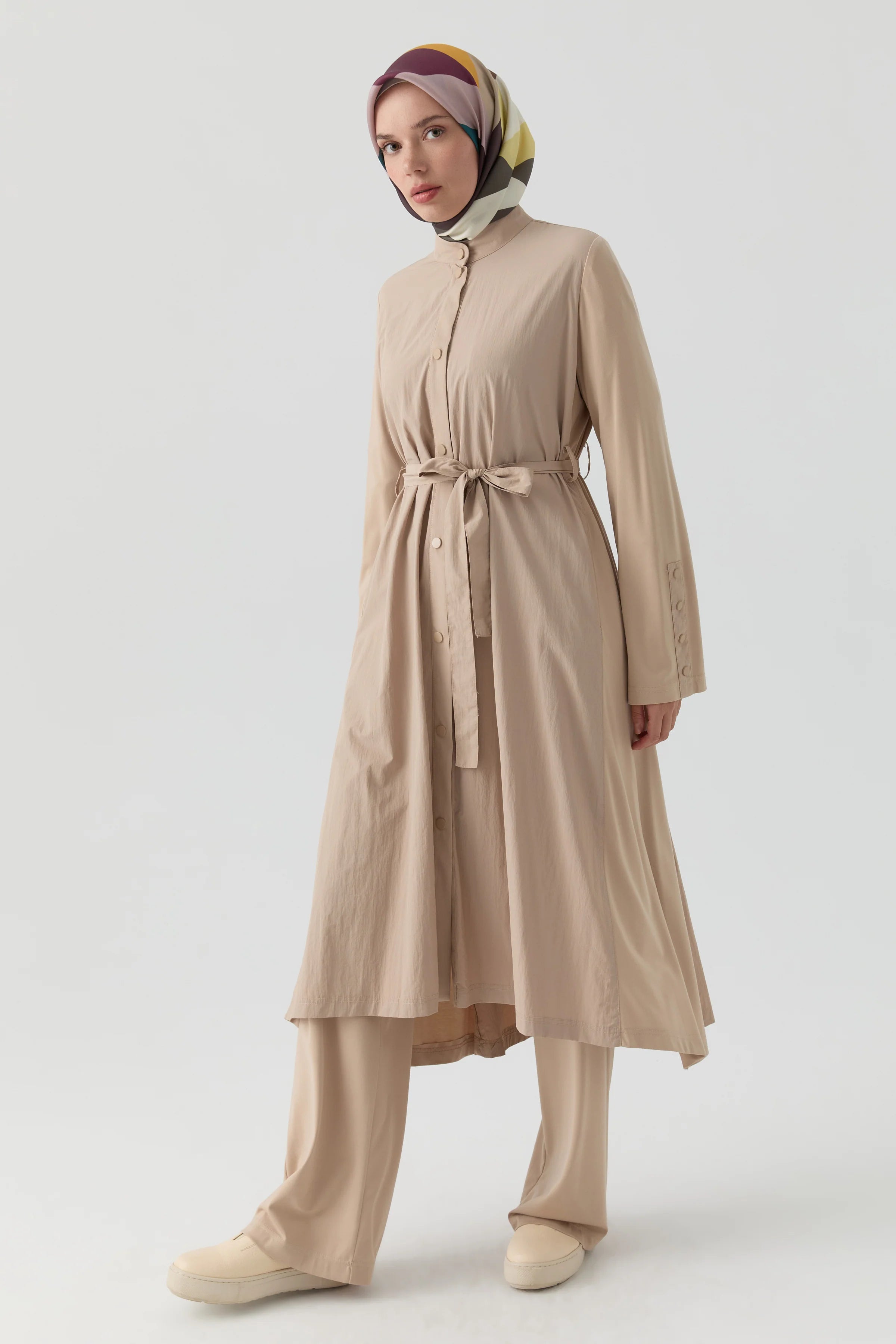 Örme Kombinli Kap - Bej TUGBA