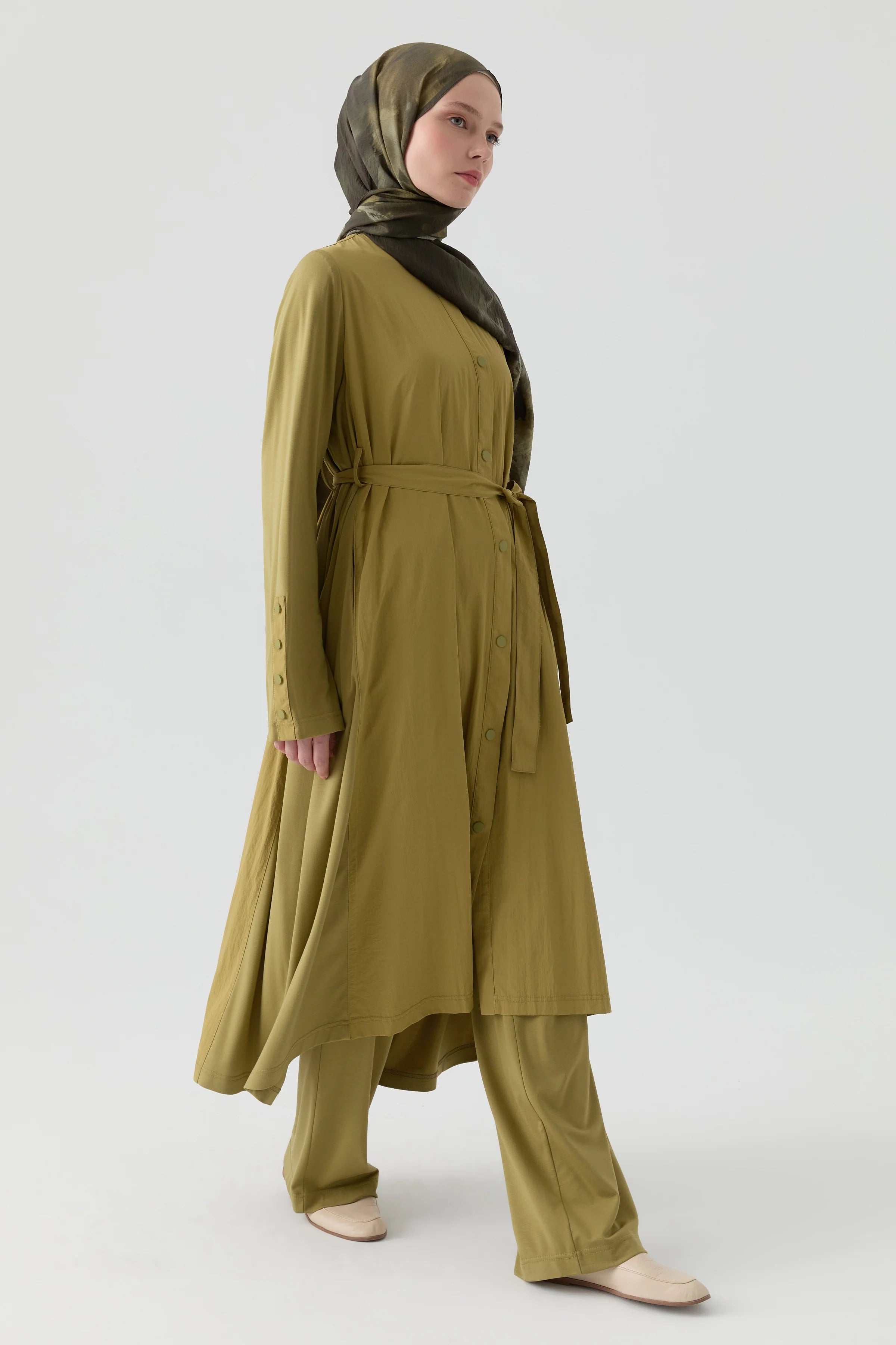 Örme Kombinli Kap - Olive TUGBA