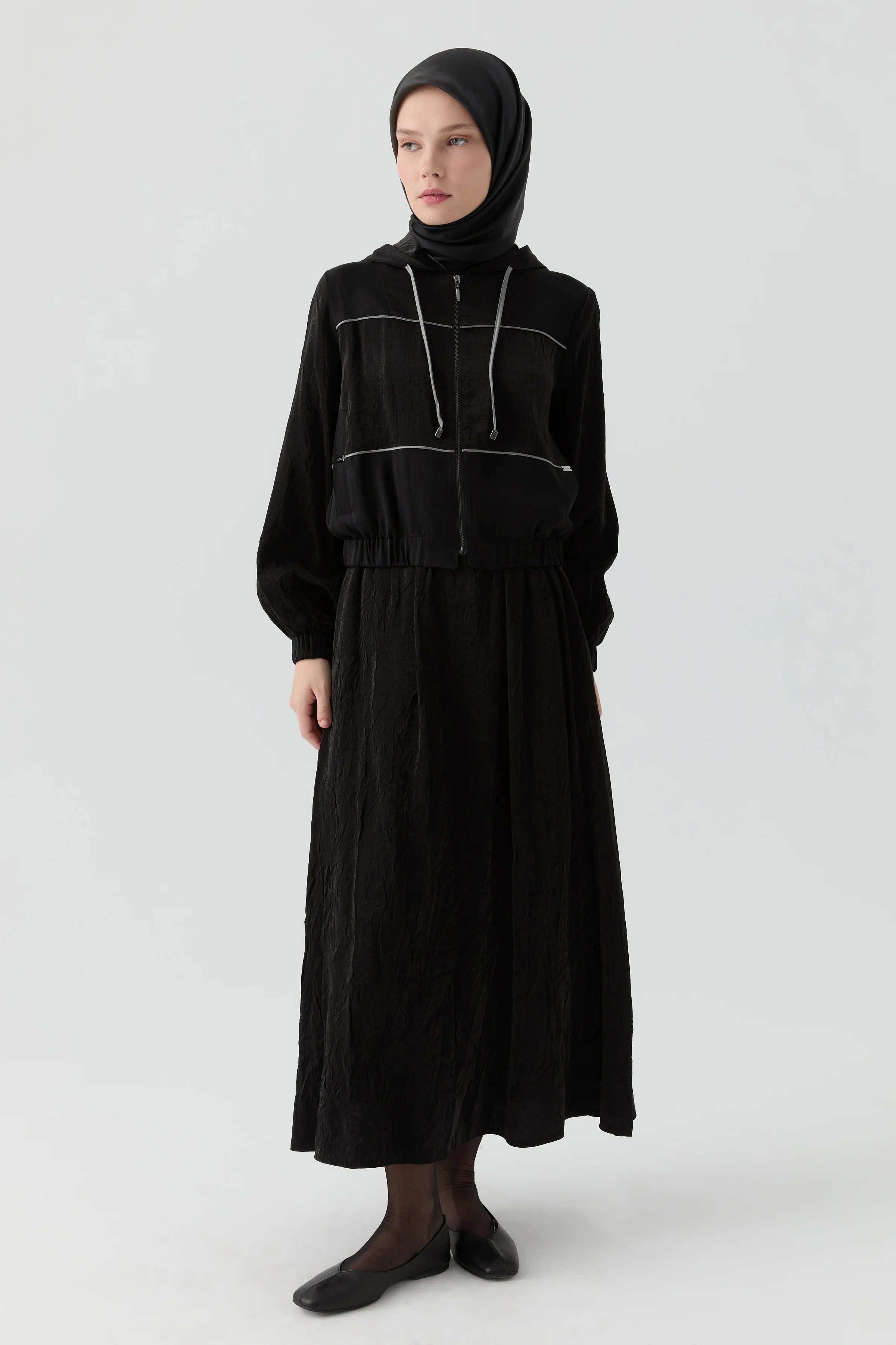 Bomber Ceketli Takım - Siyah TUGBA