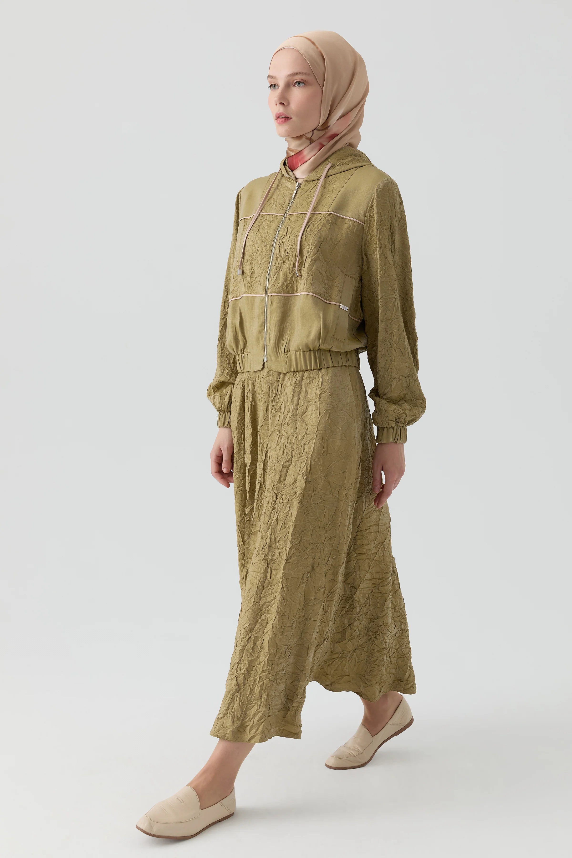 Bomber Ceketli Takım - Olive TUGBA