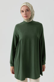 Büzgülü Tunik - Yeşil TUGBA
