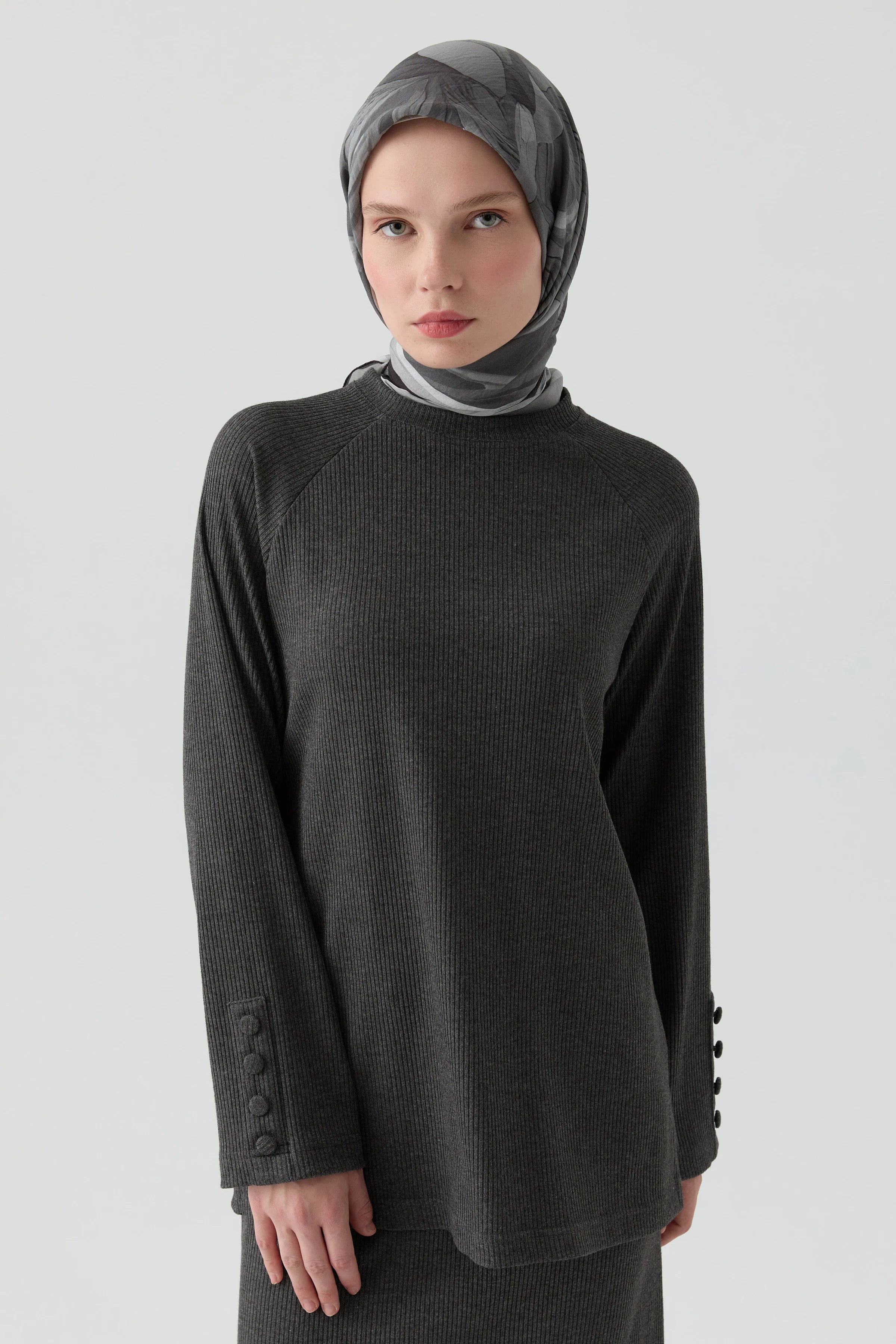 Kaşkorse Etekli Takım - Gri TUGBA