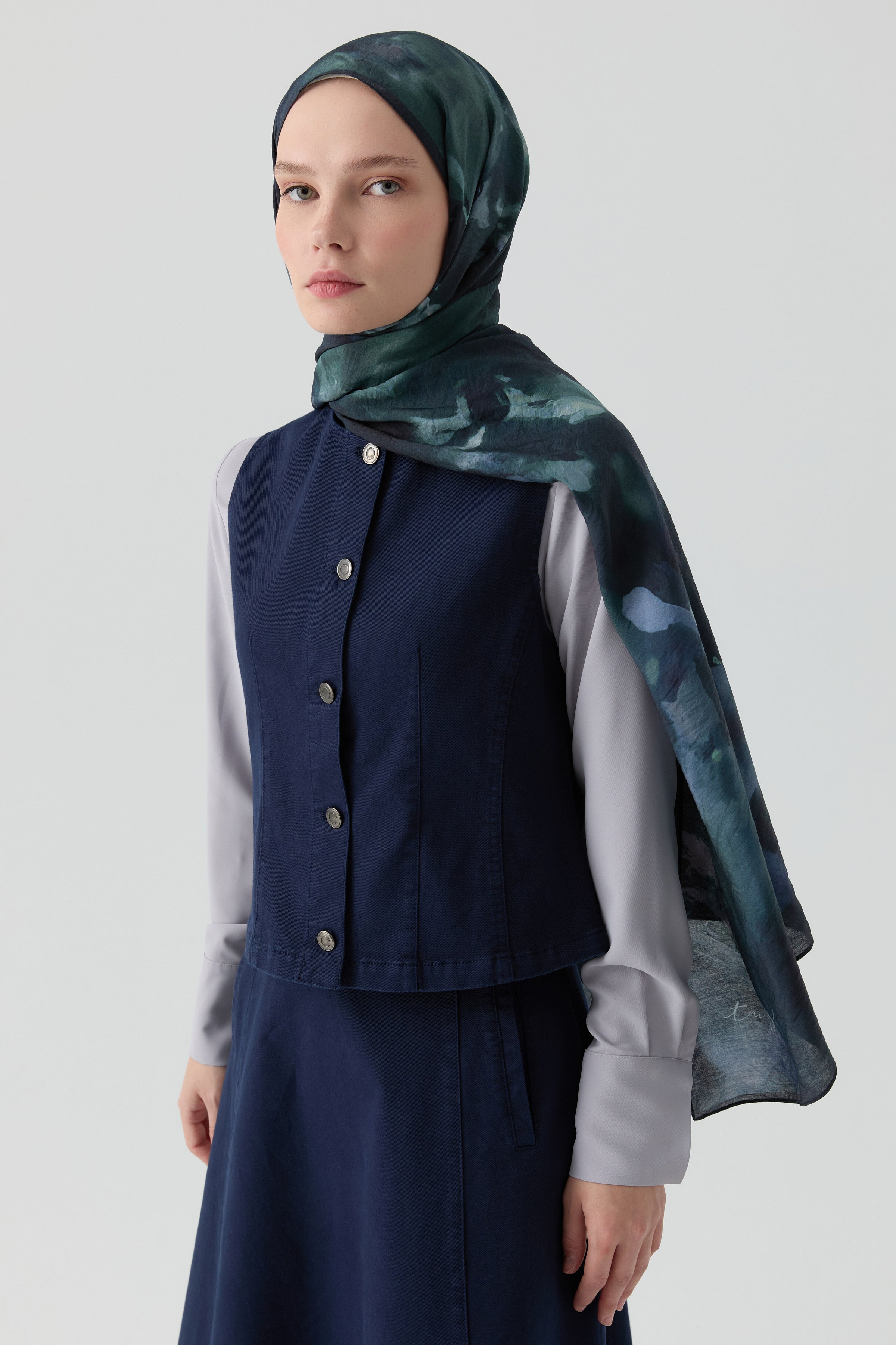 Kanvas Mini Yelek - Lacivert TUGBA