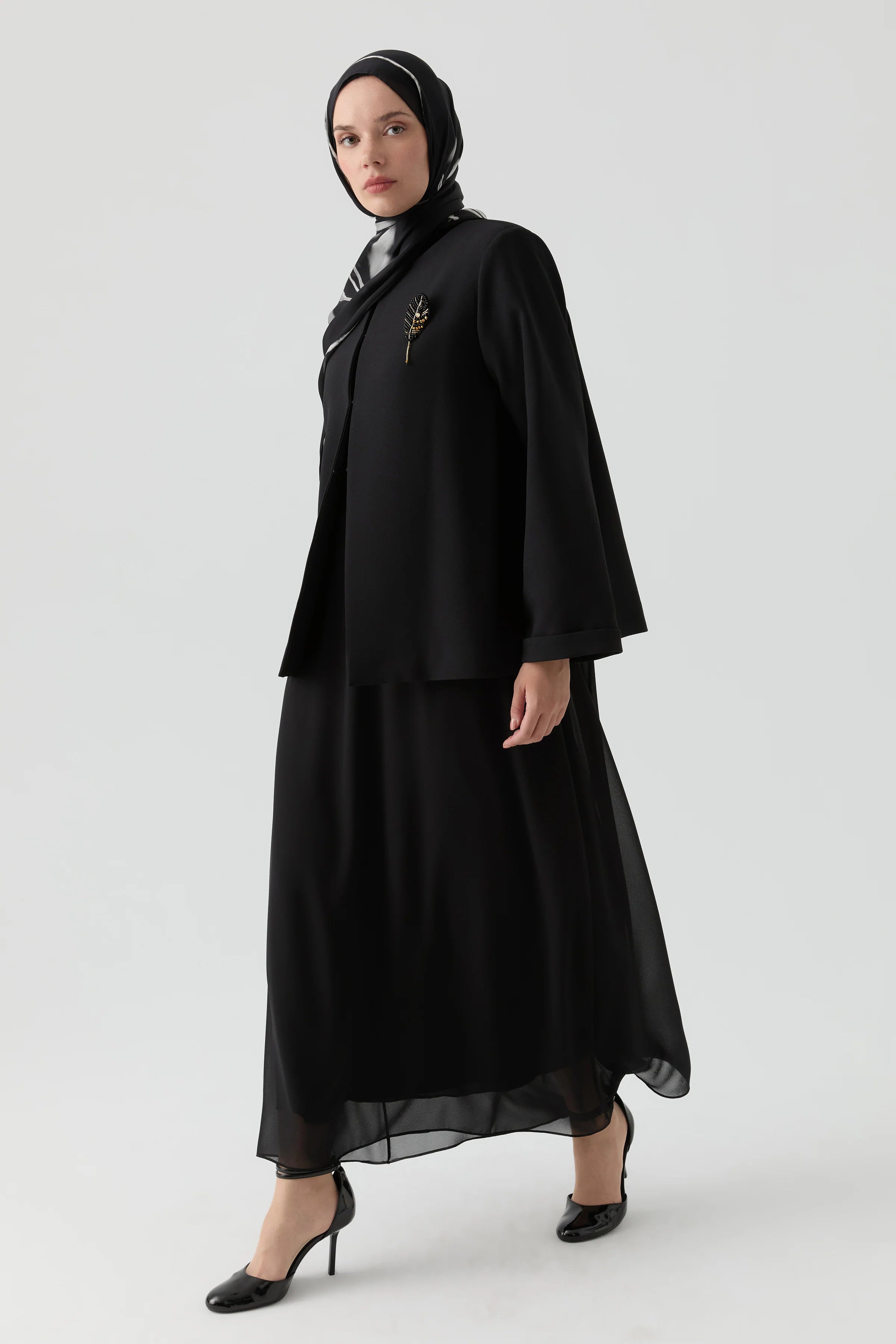 Ceket Elbise Takım - Siyah TUGBA